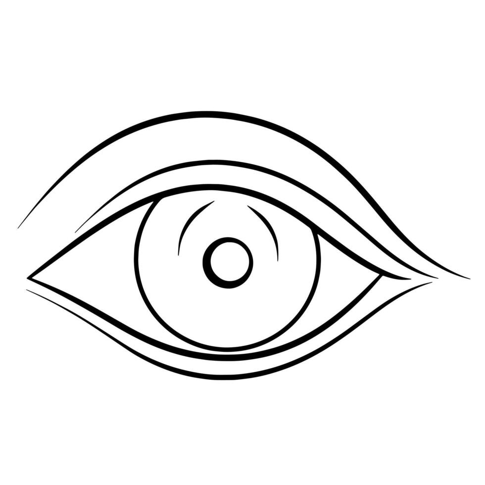 outline icon of an eye, ideal for vision and surveillance-themed designs. vector