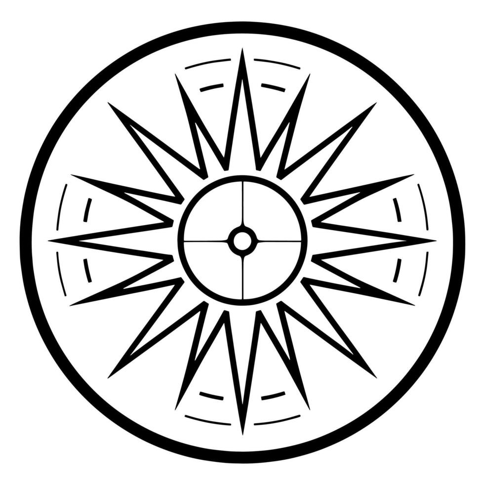 icon of the sun outline, perfect for celestial or nature-themed designs. vector