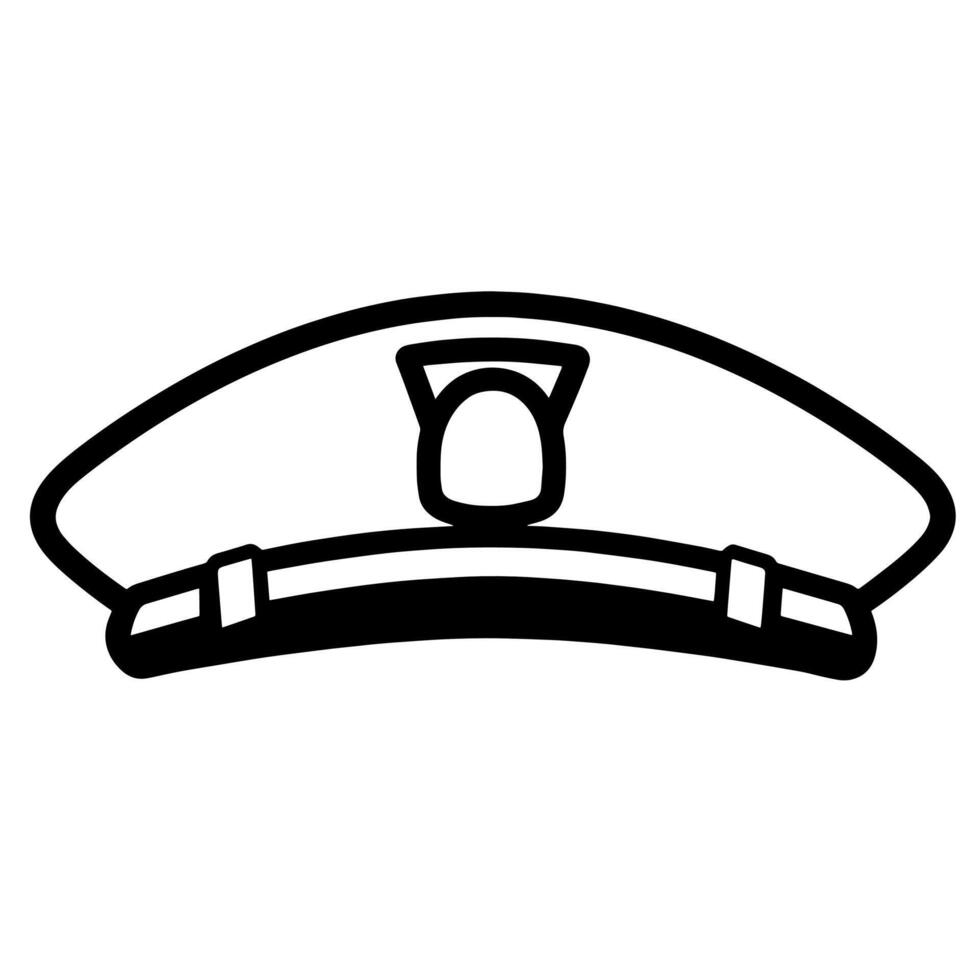 Mobileoutline icon of a police hat. Suitable for law enforcement websites and apps. vector