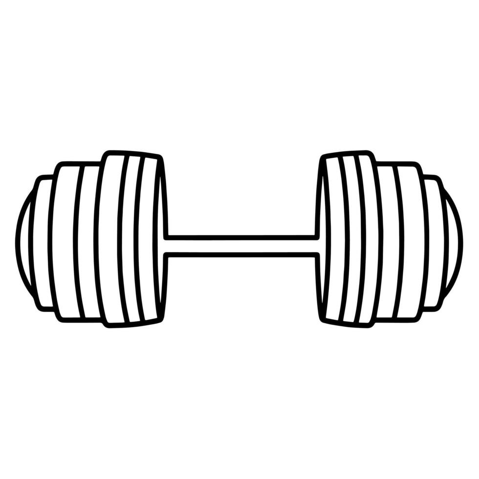 Minimalist icon of a weight dumbbell, ideal for fitness designs. vector