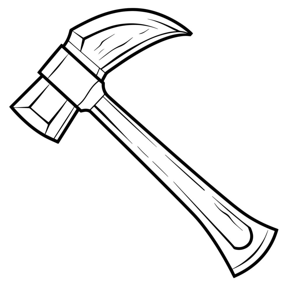icon of a simple axe outline, ideal for lumberjack or woodworking themes. vector