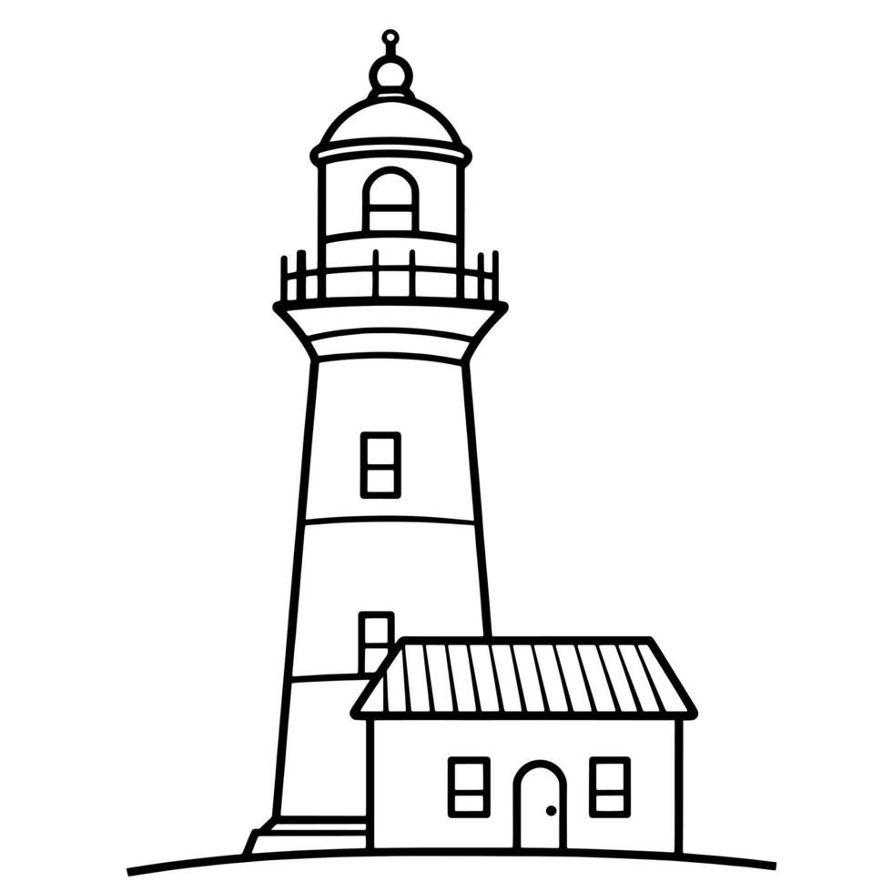 Simple icon of a tower lighthouse, ideal for maritime designs. vector