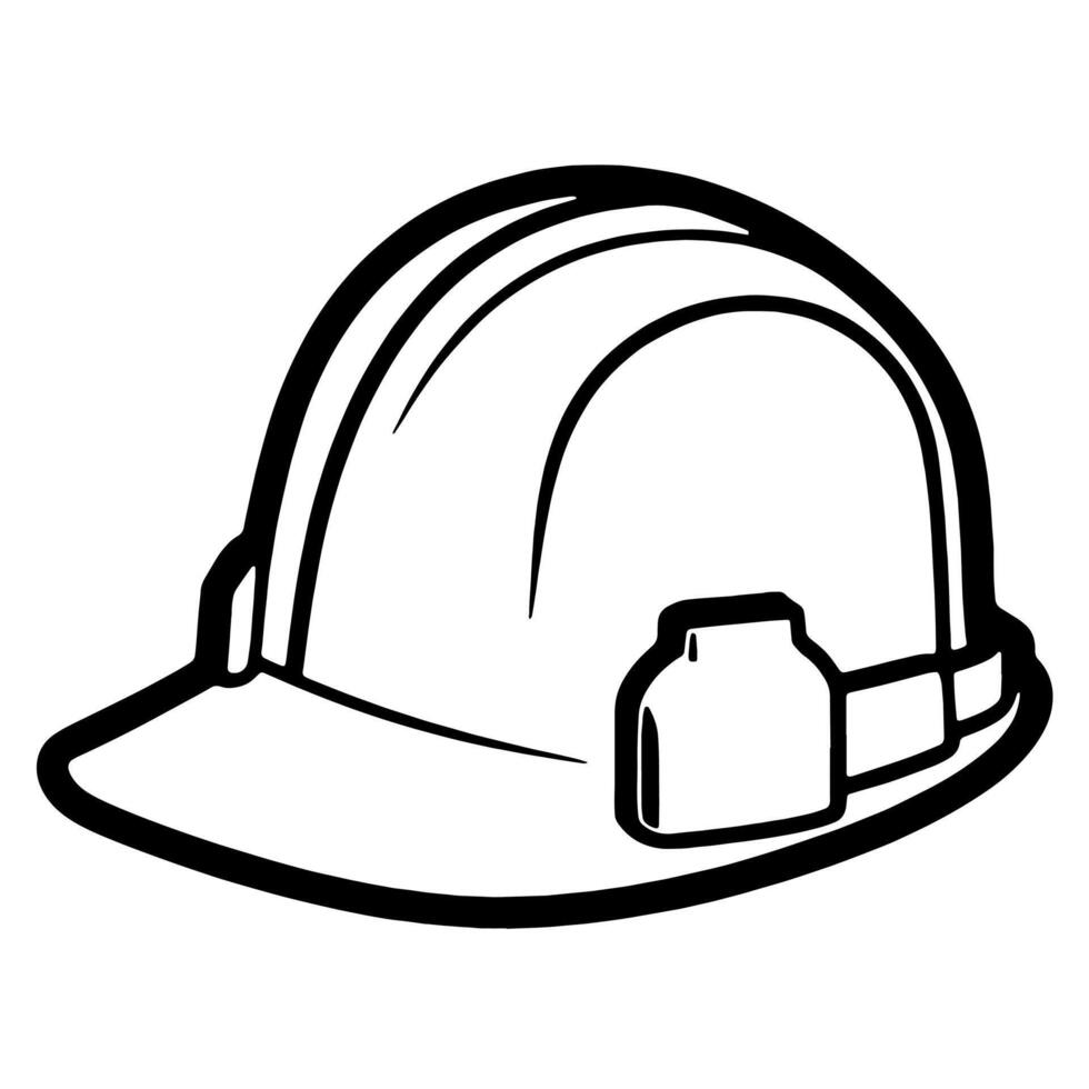 Simplistic icon of a safety hat, suitable for construction-themed designs. vector