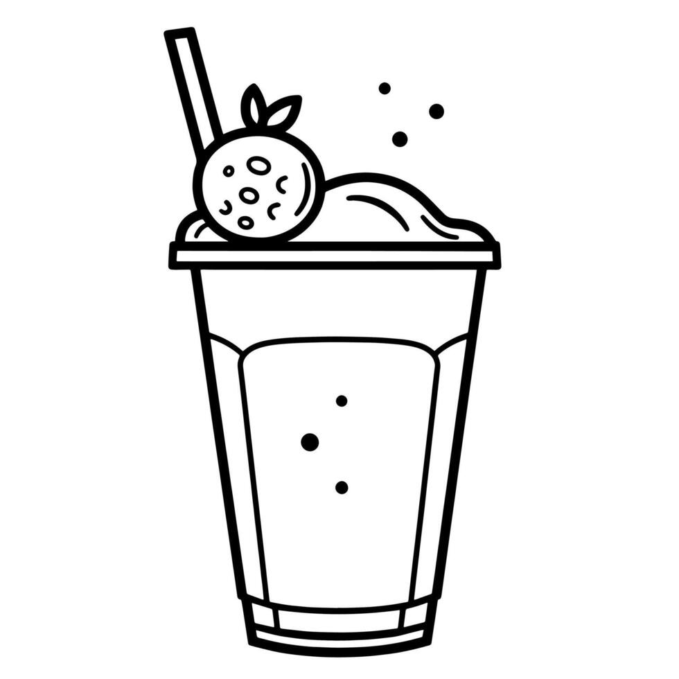 icon of a fresh smoothie outline, ideal for healthy lifestyle or nutrition-themed designs. vector