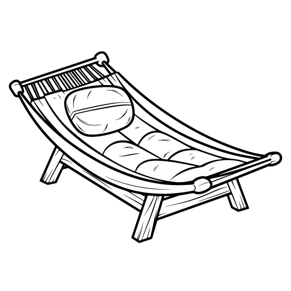 outline icon of a hammock, perfect for relaxation and vacation designs. vector