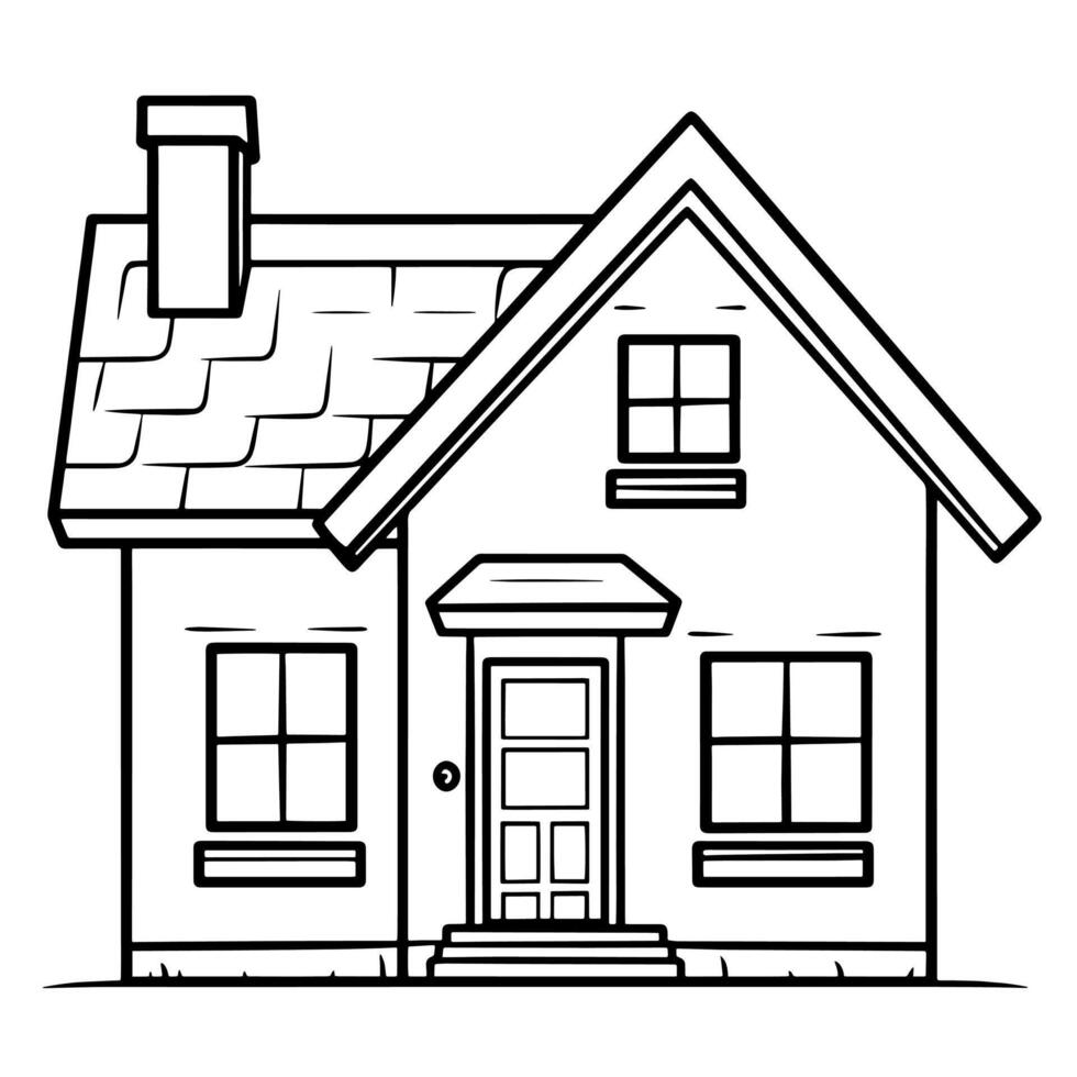 Simple house outline, adaptable for diverse design projects. vector