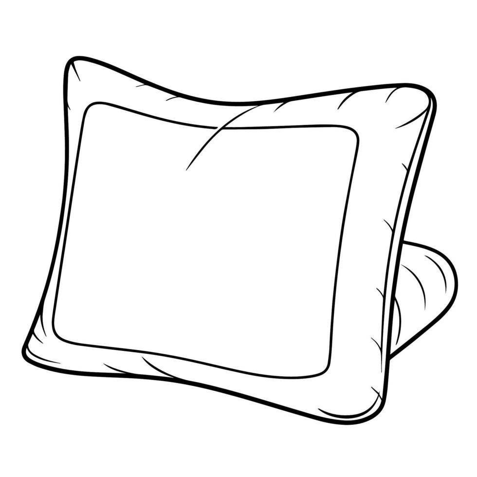 Pillow outline icon in format, suitable for home decor and interior design projects. vector