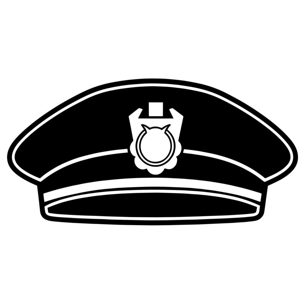 Mobileoutline icon of a police hat. Suitable for law enforcement websites and apps. vector