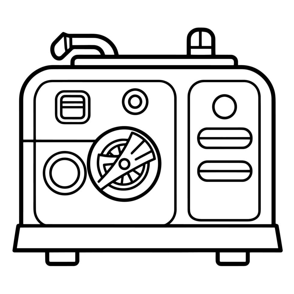 outline icon of a portable power generator. Ideal for emergency preparedness and outdoor equipment designs. vector