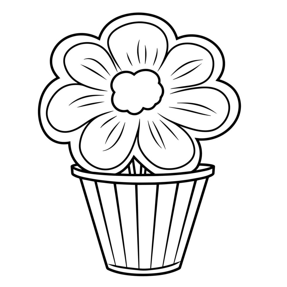 Delicate flower outline icon in format, perfect for various design purposes and creative projects. vector