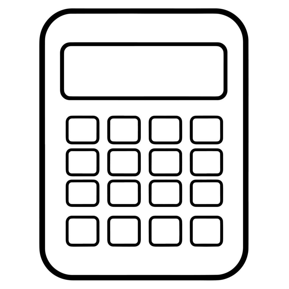 Mobileoutline icon of a calculator, perfect for finance and accounting designs. vector