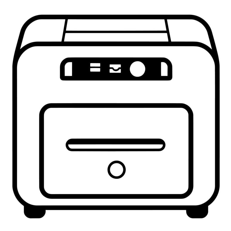 outline icon of a printer. Perfect for office-related designs and printing services. vector