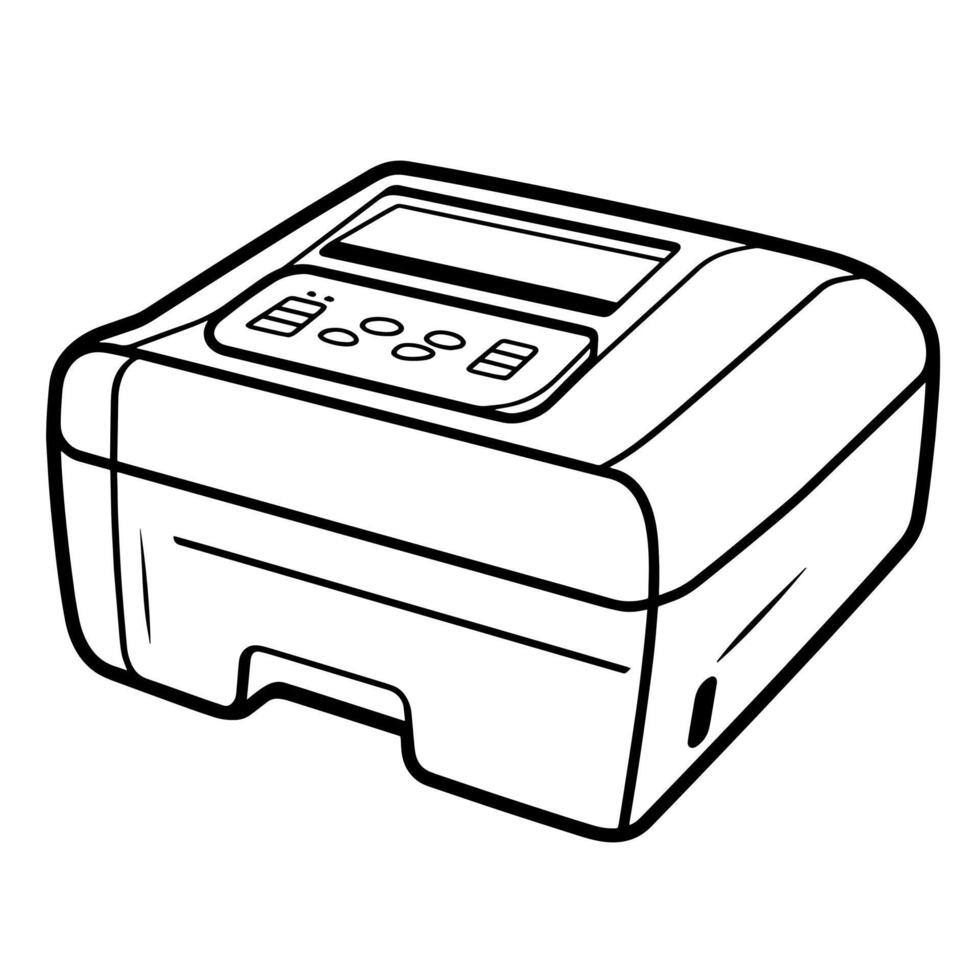 outline icon of a printer. Perfect for office-related designs and printing services. vector