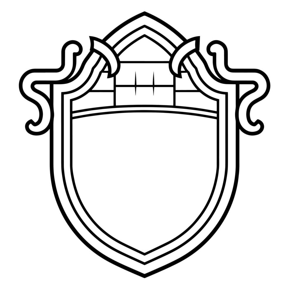 Strong shield outline, perfect for security-themed designs. vector