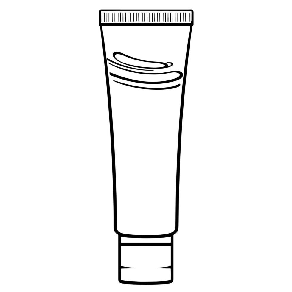 Minimalist icon of a toothpaste tube, ideal for dental designs. vector