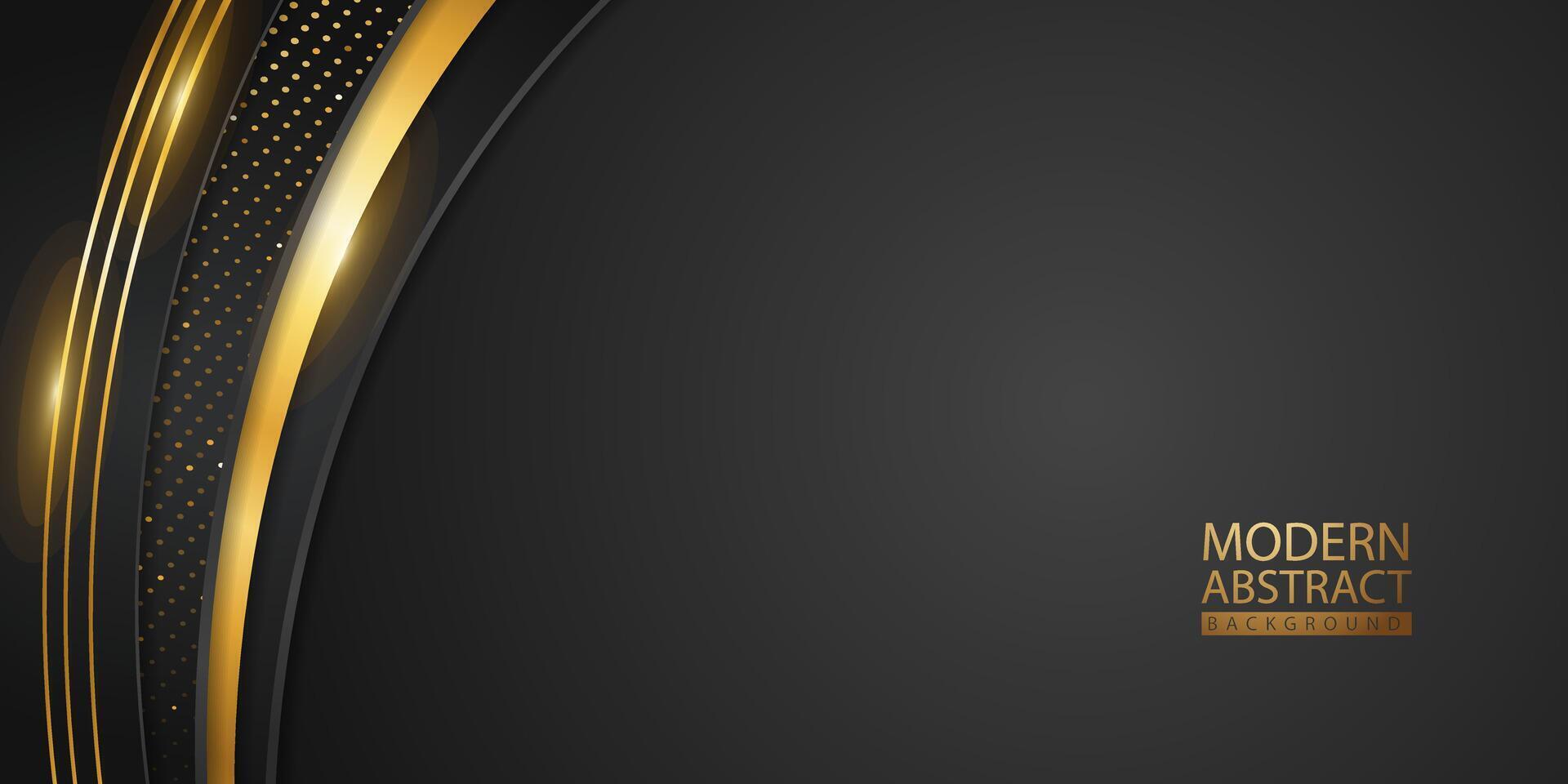 Abstract background with glitter and golden lines glowing dots golden combinations. vector