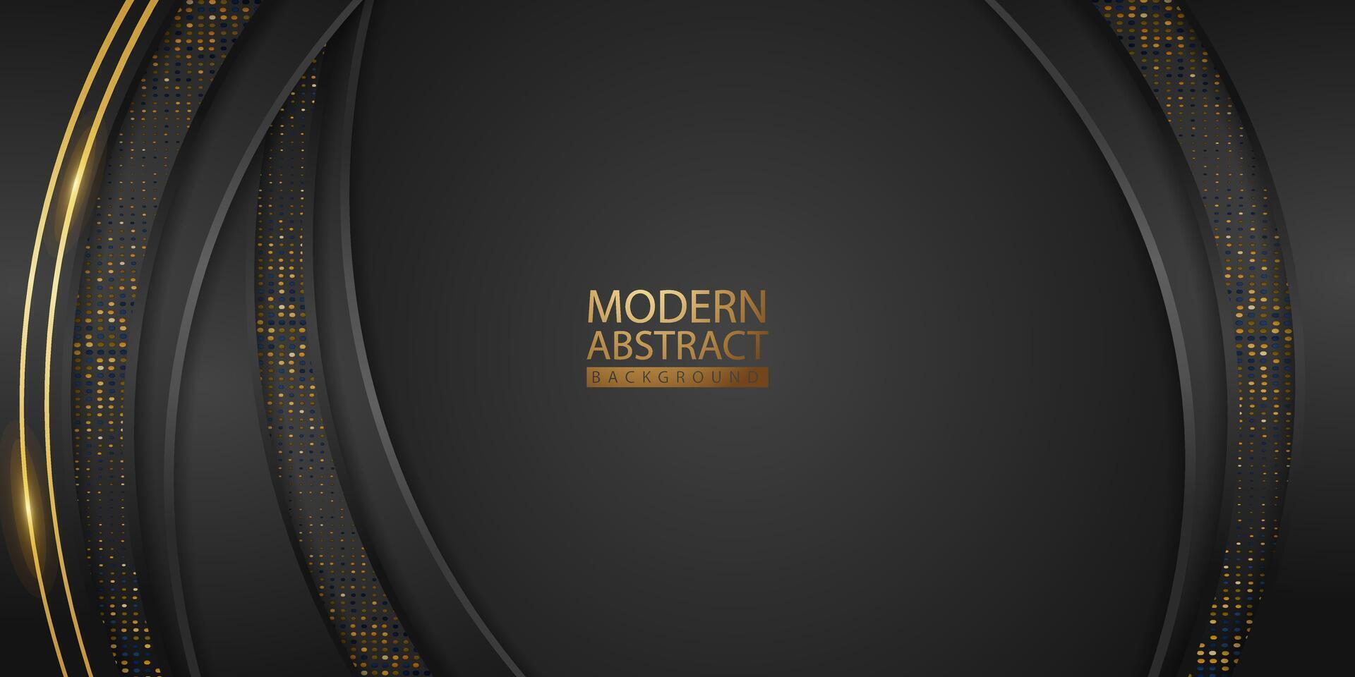 Abstract background with glitter and golden lines glowing dots golden combinations. vector
