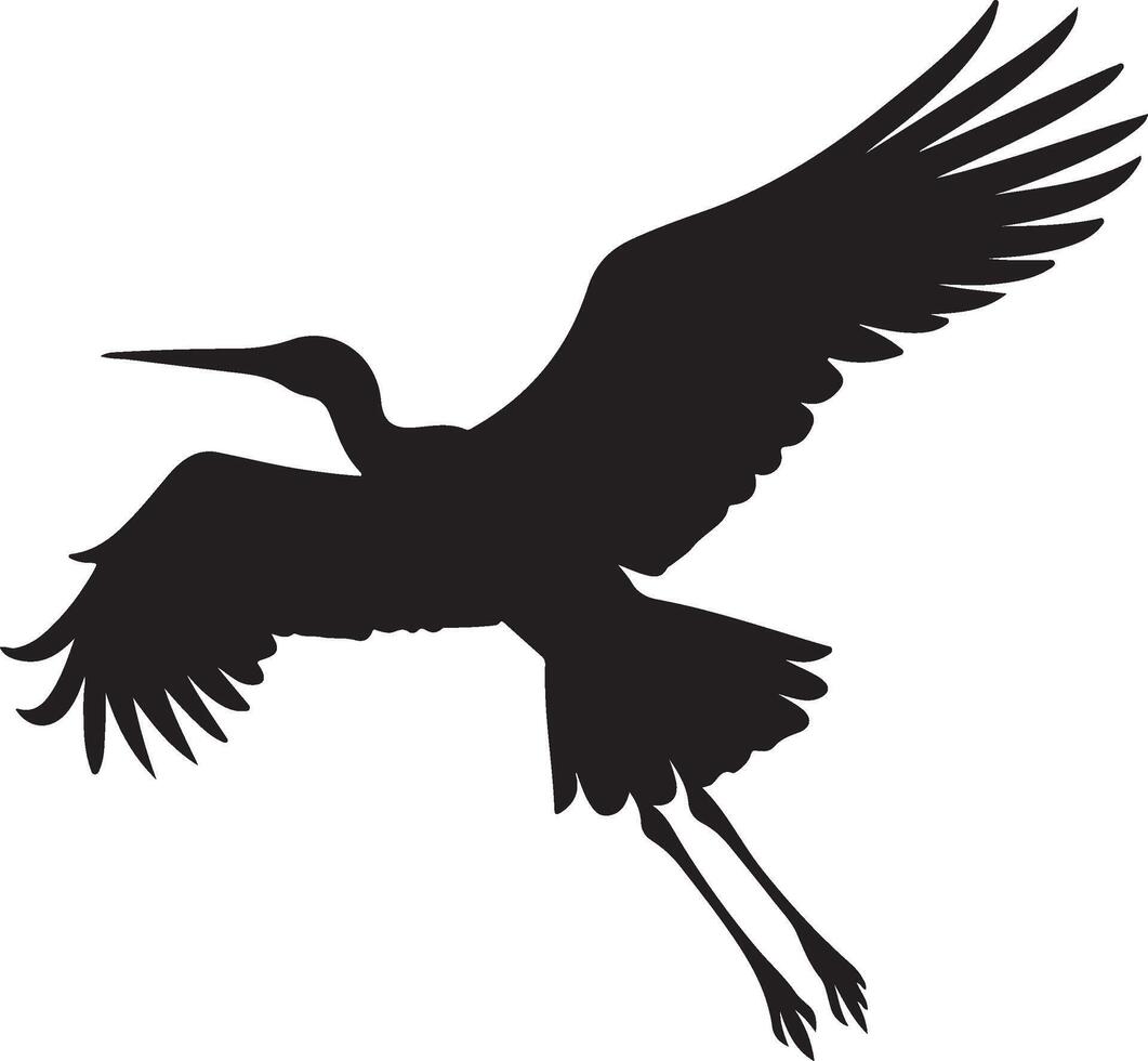 Stork Silhouette Illustration White Background vector