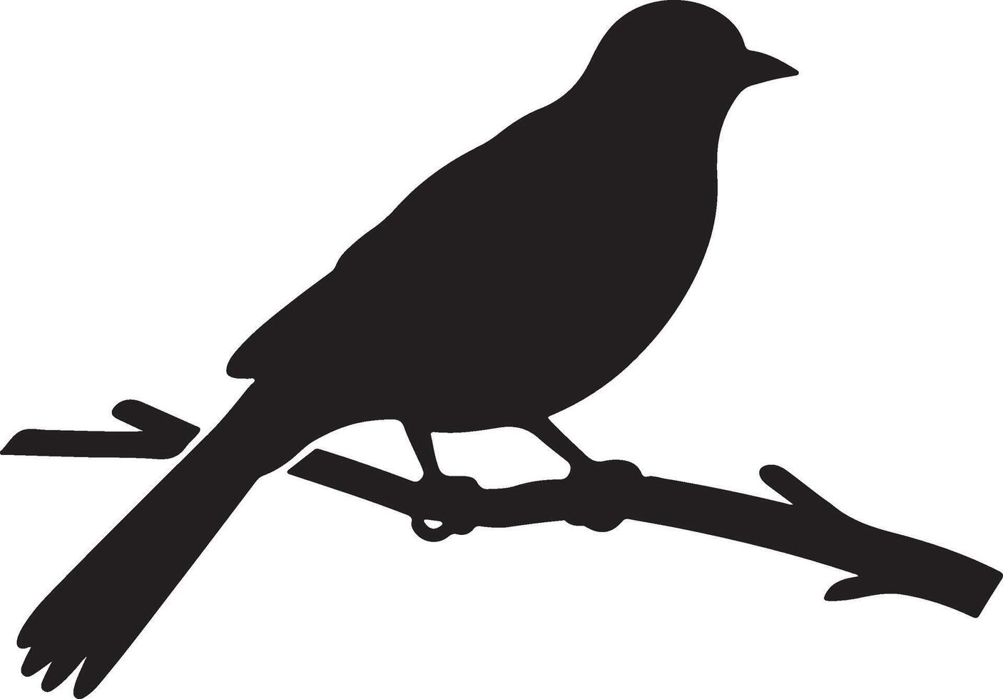 Cuckoo Silhouette Illustration White Background vector