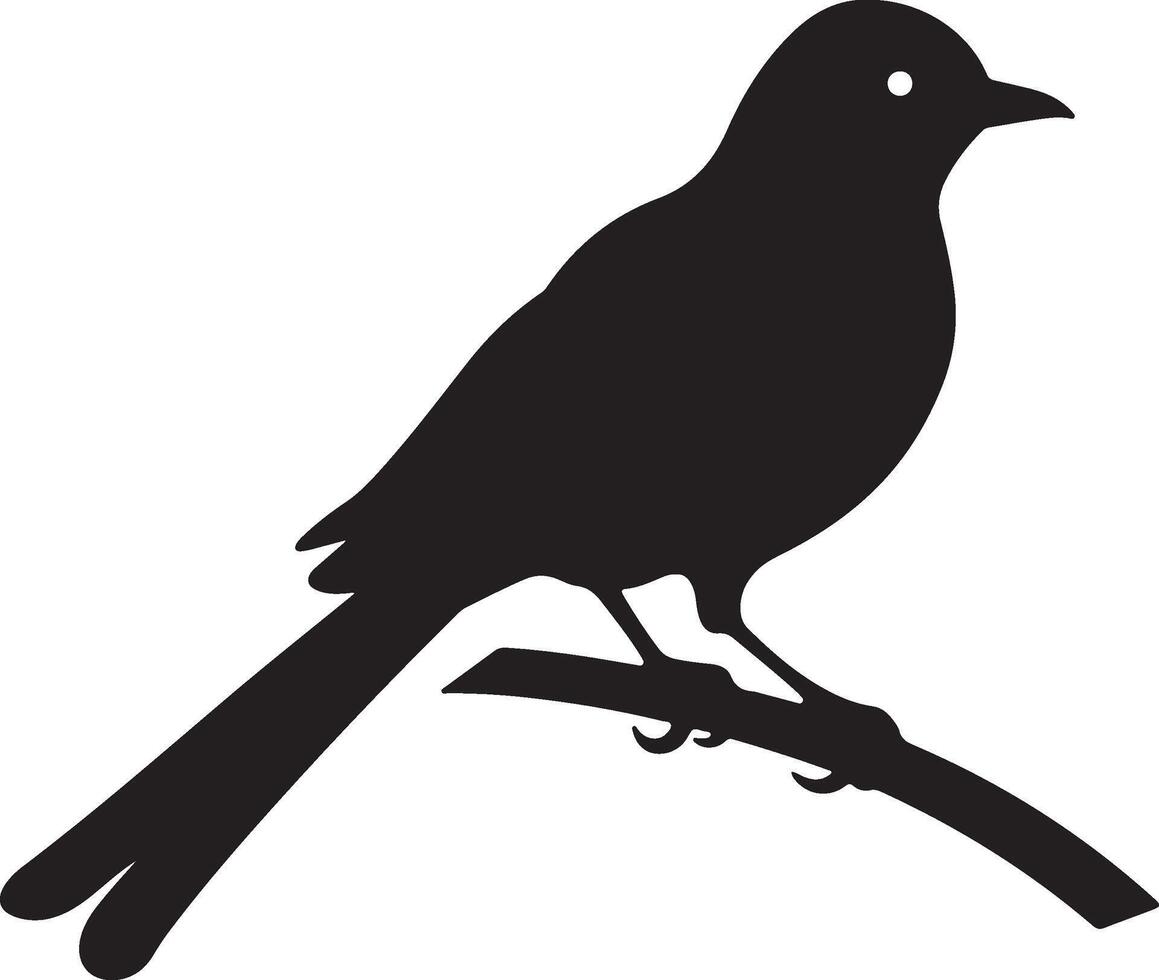 Cuckoo Silhouette Illustration White Background vector