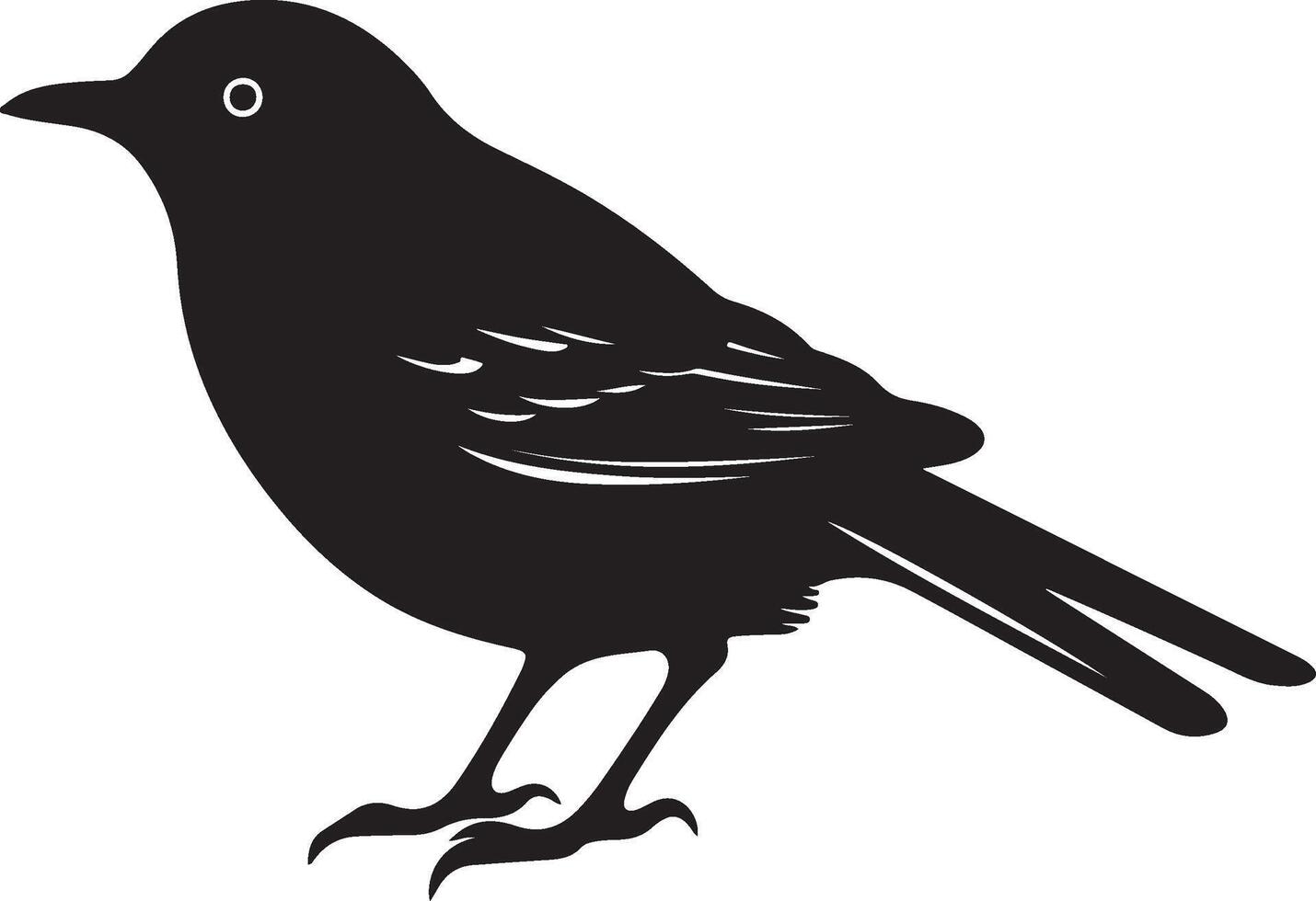 Cuckoo Silhouette Illustration White Background vector