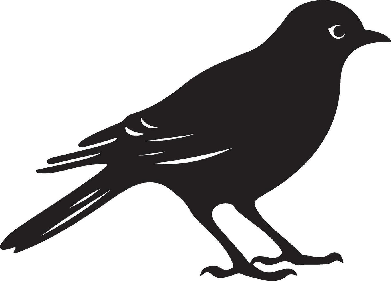 Cuckoo Silhouette Illustration White Background vector