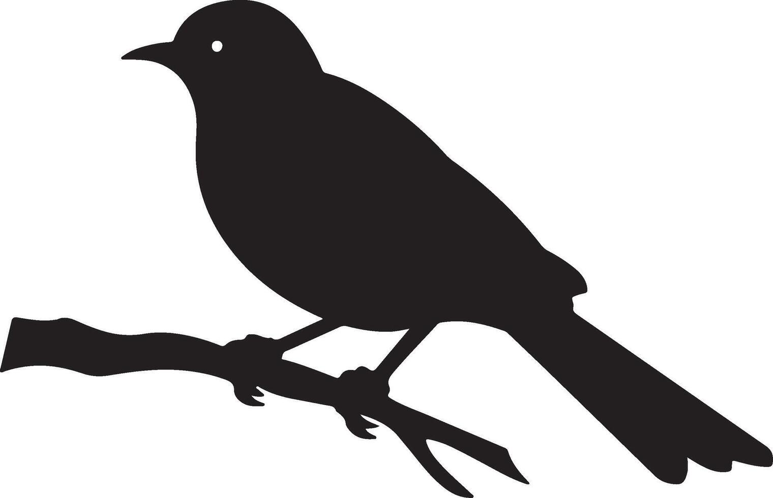 Cuckoo Silhouette Illustration White Background vector