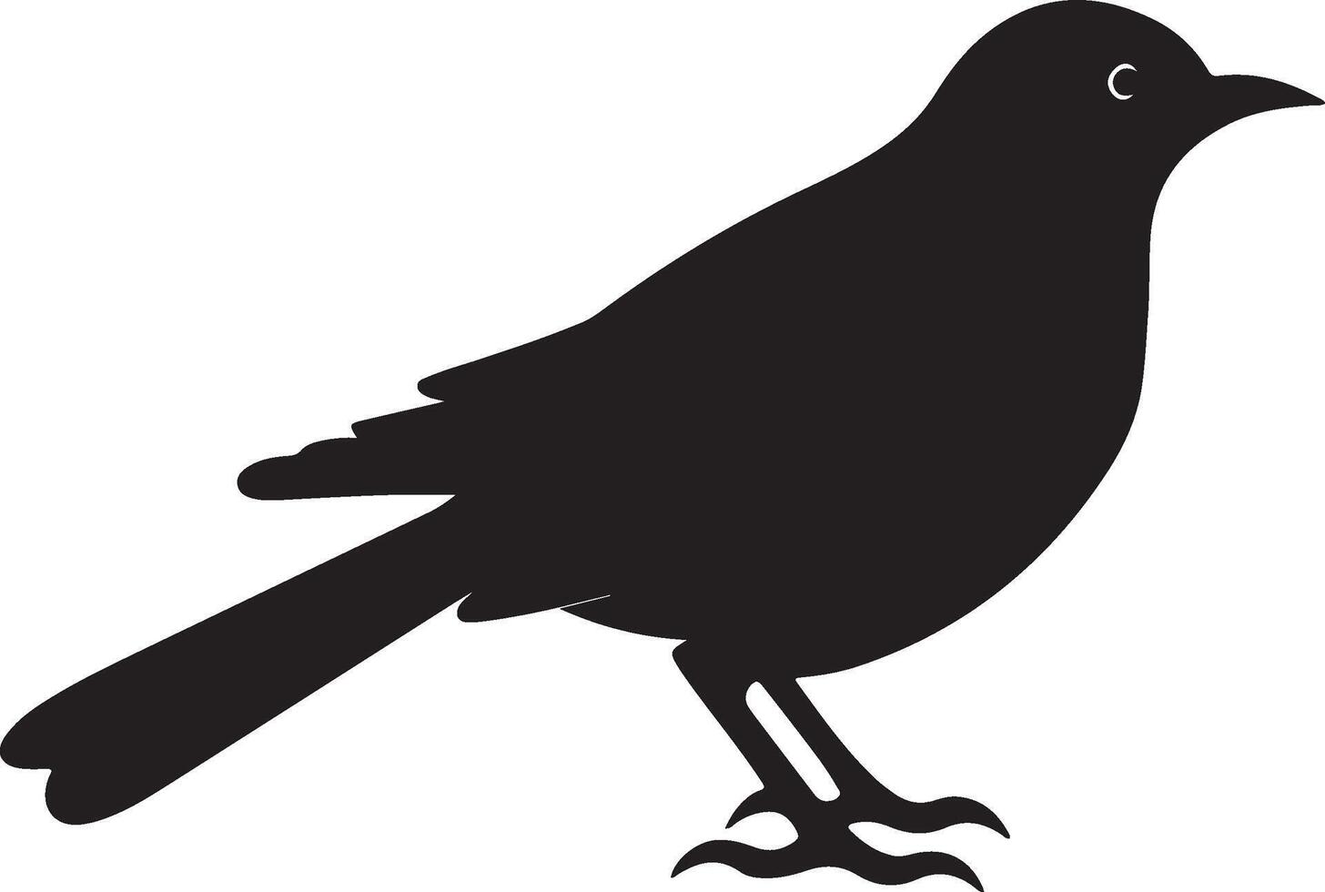 Cuckoo Silhouette Illustration White Background vector