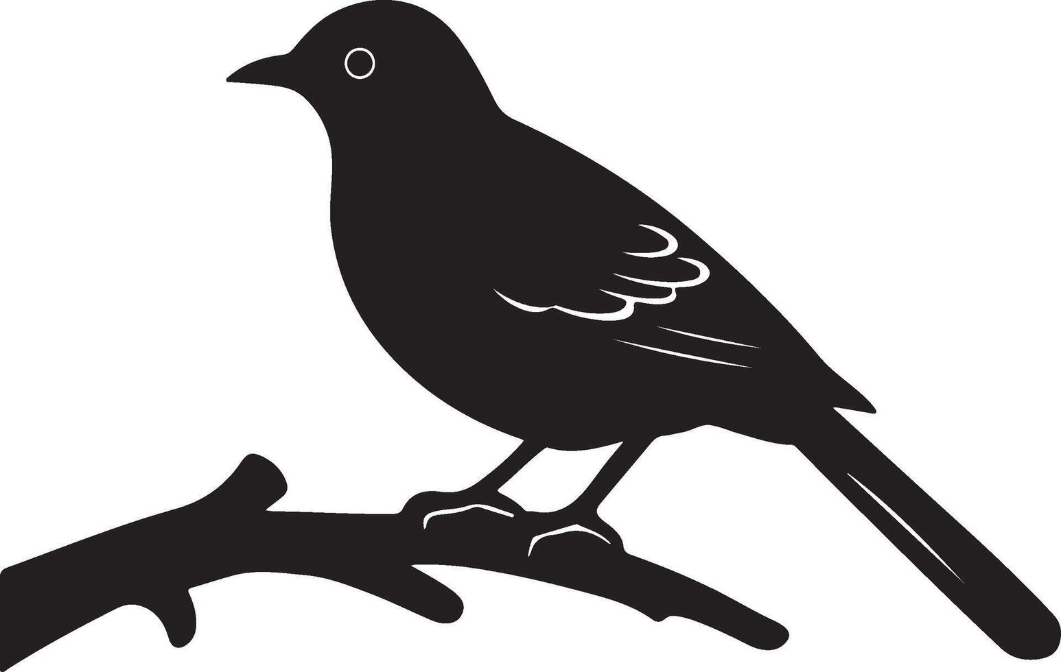 Cuckoo Silhouette Illustration White Background vector