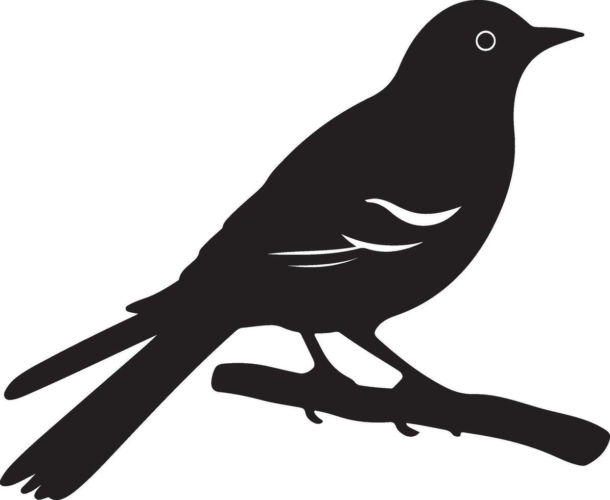 Cuckoo Silhouette Illustration White Background vector