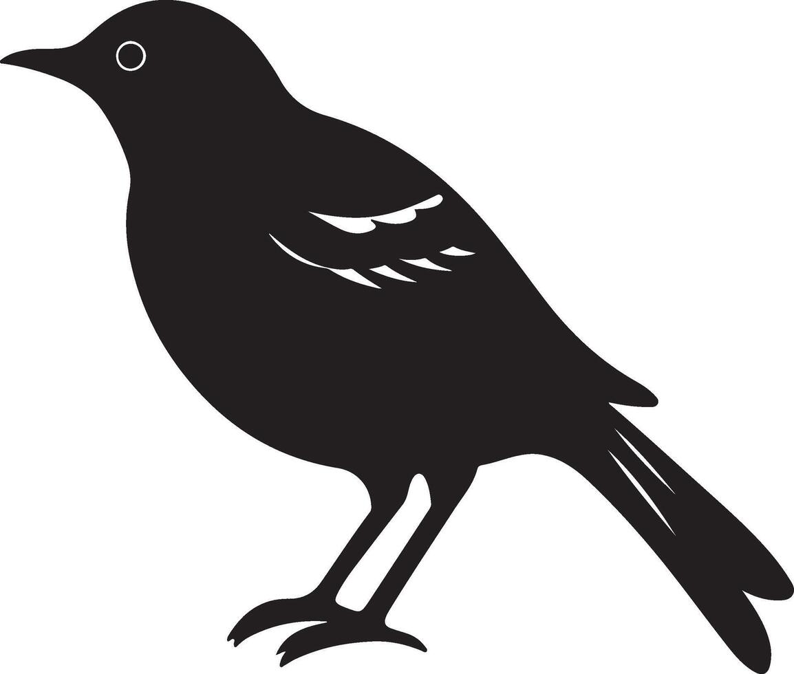 Cuckoo Silhouette Illustration White Background vector