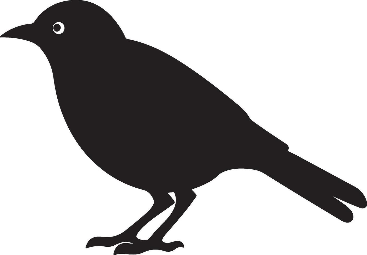 Cuckoo Silhouette Illustration White Background vector