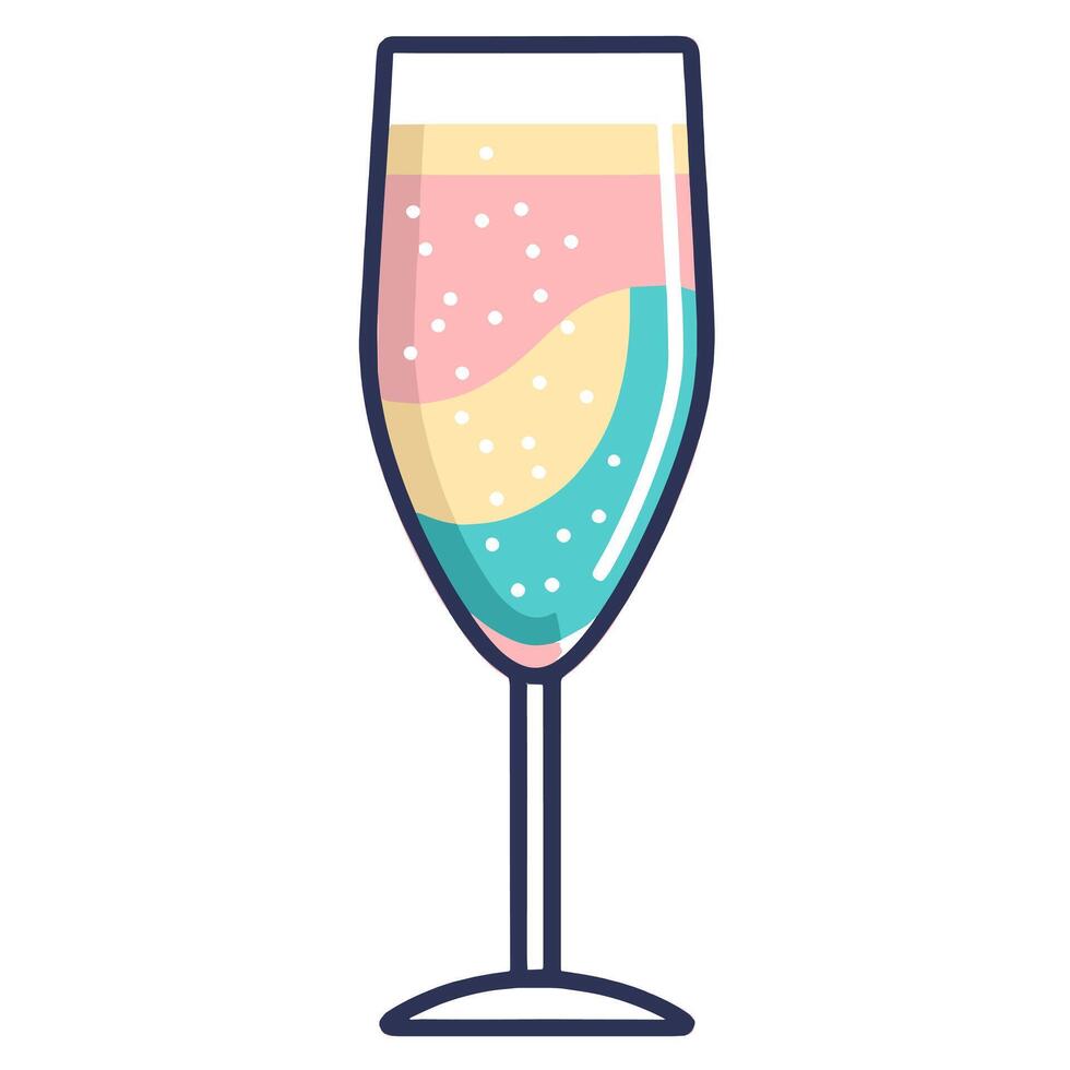 depiction of celebratory champagne icon, perfect for event invitations or beverage menus. vector