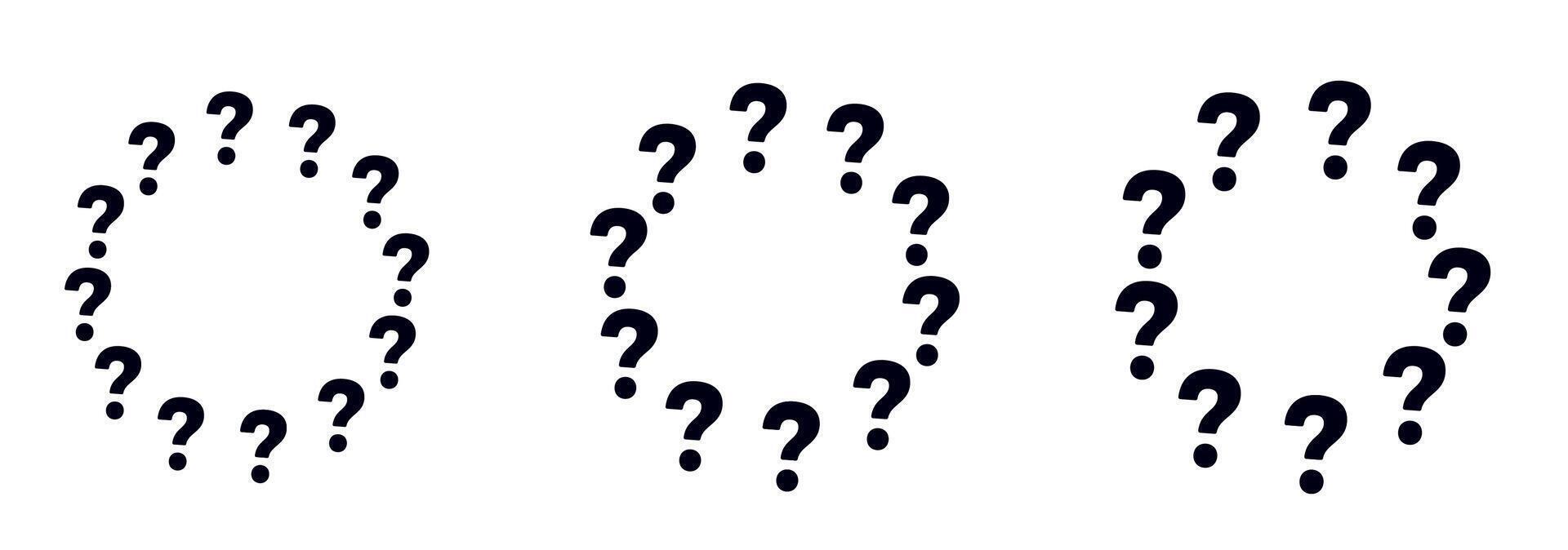 Question circle frame. Question round border vector