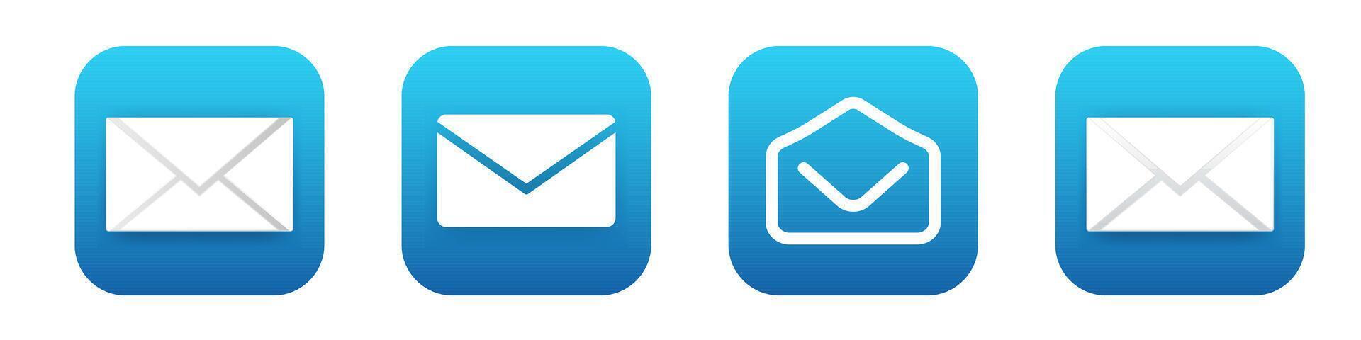 Email mobile app 3d modern icon. Mail phone application icon vector