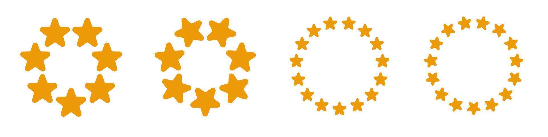 Star circle frame. Cartoon yellow star round border vector