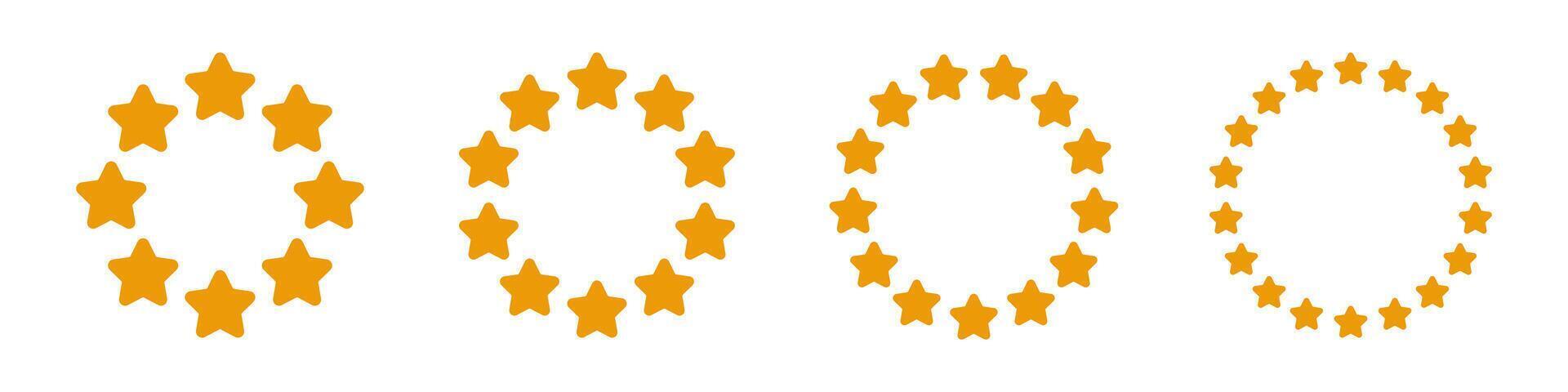 Star circle frame. Starry round border vector
