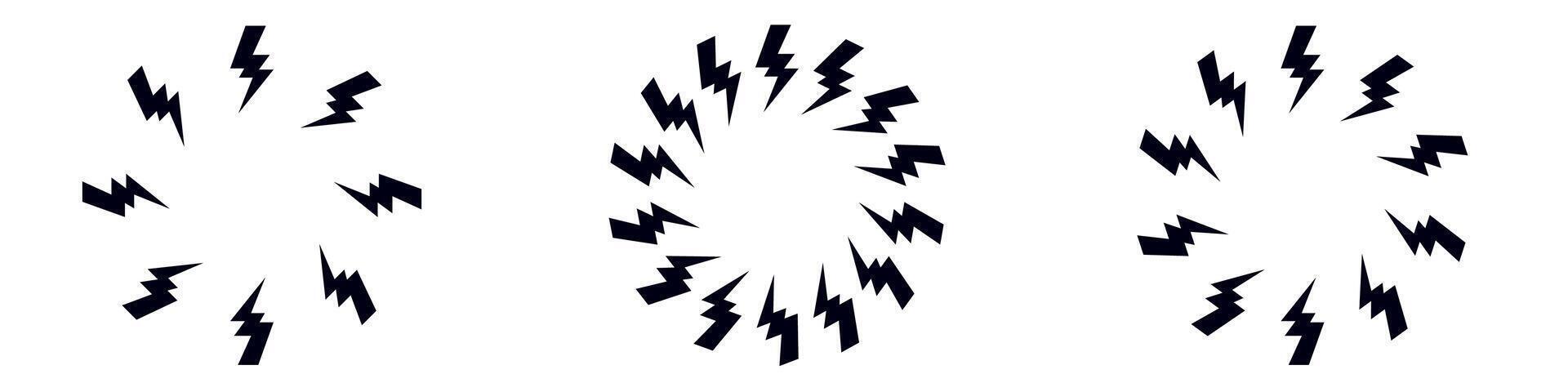 Bolt zap circle frame.Flash lightning round border vector