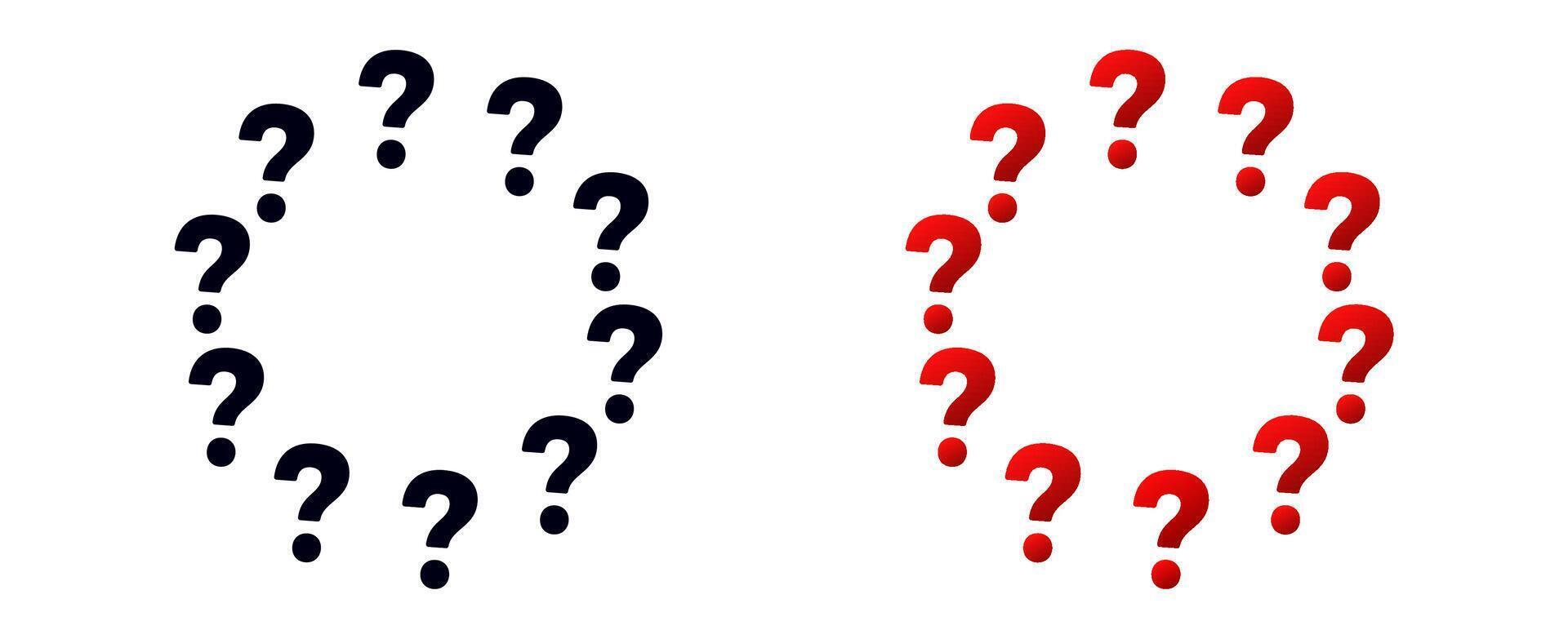 Question circle frame. Ask question round border vector