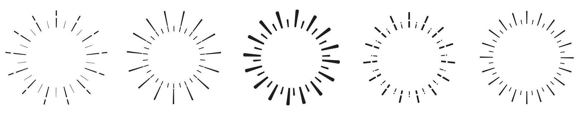 star burst sun ray circle frame. Retro vintage round sun vector