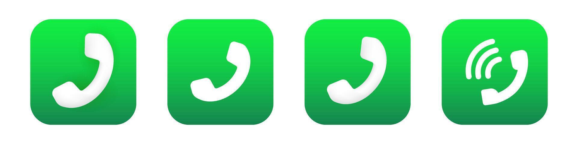 Call mobile app 3d modern icon. Phone call phone application icon vector
