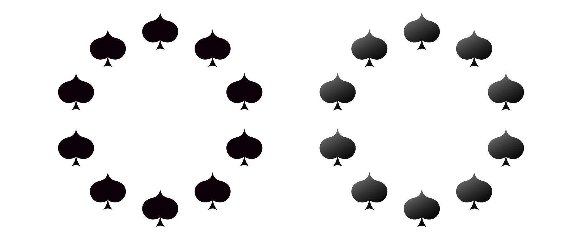 Spade ace circle frame. Poker frame round border vector