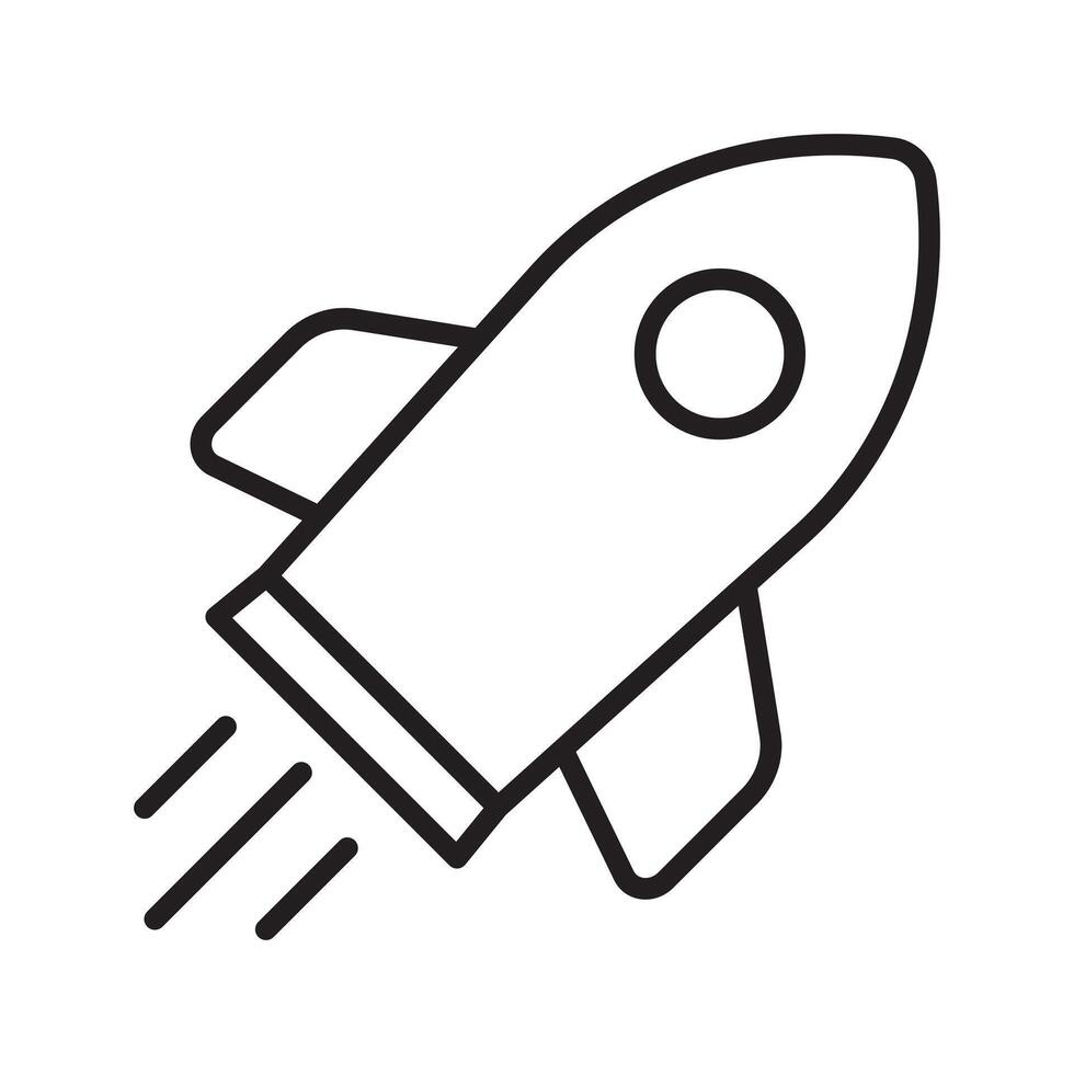 Rocket icon. Simple outline rocket sign. Rocket launched icon. vector