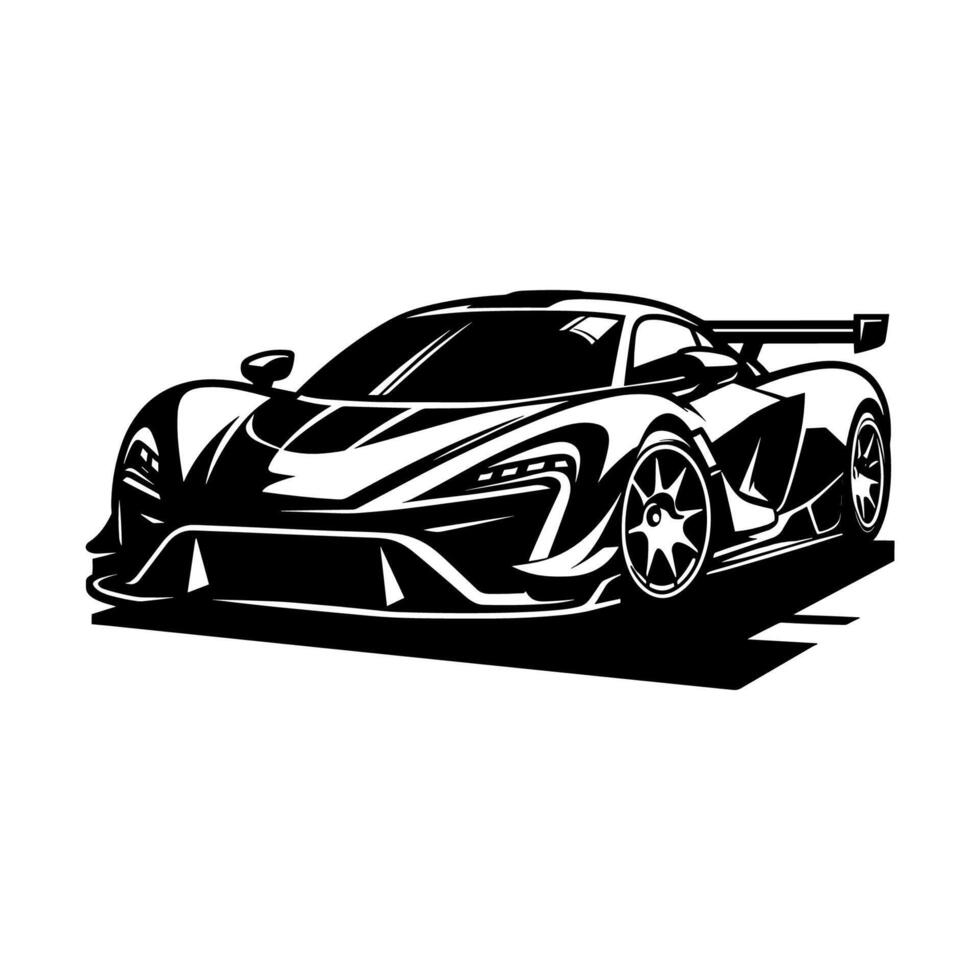 sports car illustration. This high-octane artwork features a sleek and powerful sports car in mid-action, showcasing its curves, lines, and raw energy. Download now vector
