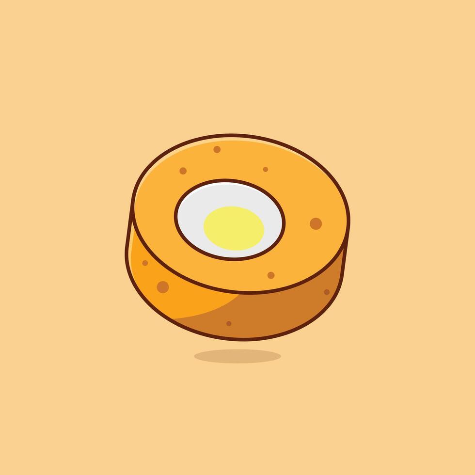 Nigerian moi moi with beans flour and egg simple cartoon illustration Islamic holiday concept icon isolated vector