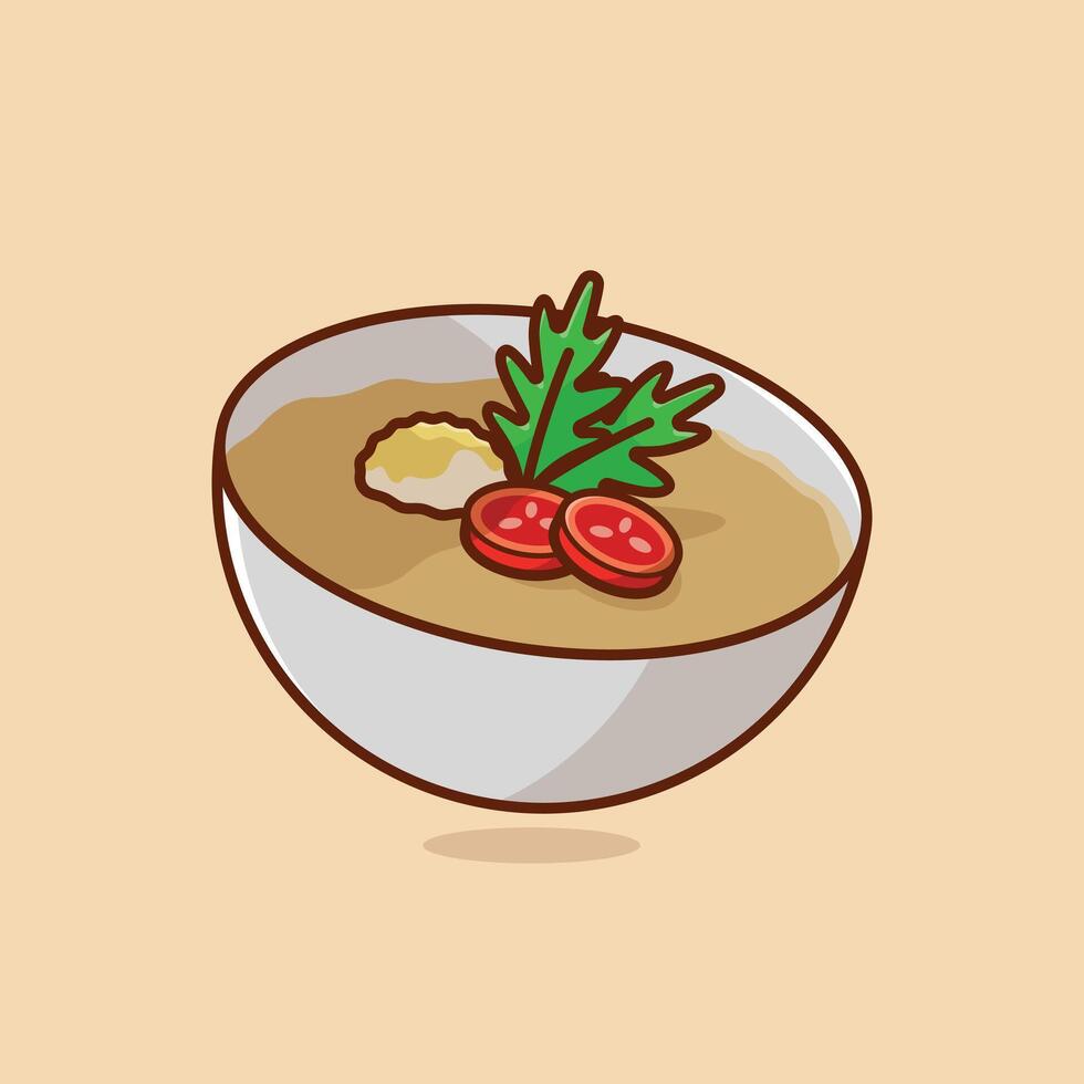 Haleem simple cartoon illustration Islamic holiday concept icon isolated vector