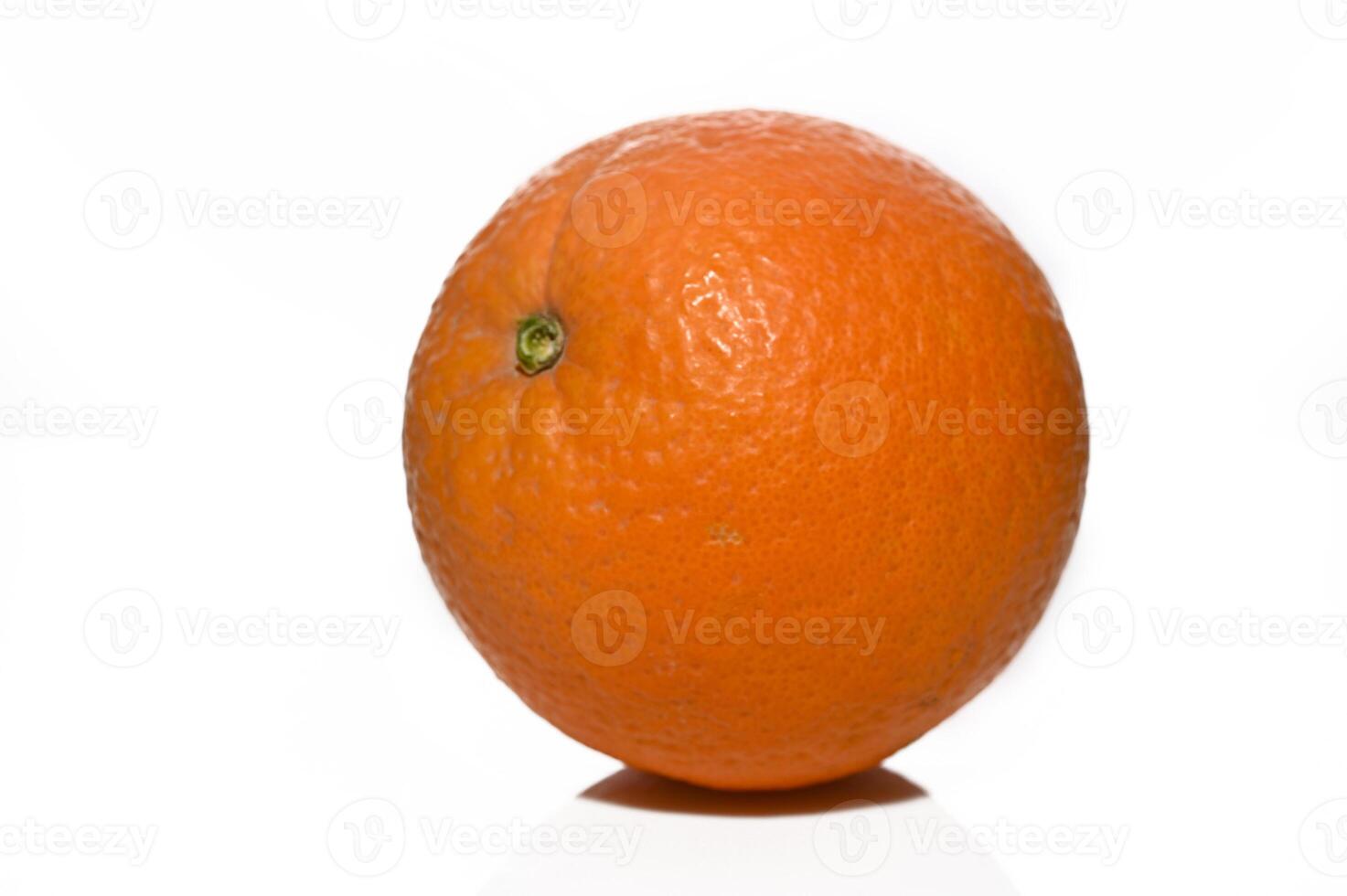 One orange isolated on white background close up. Orange Clipping Path. Orange macro studio photo 1