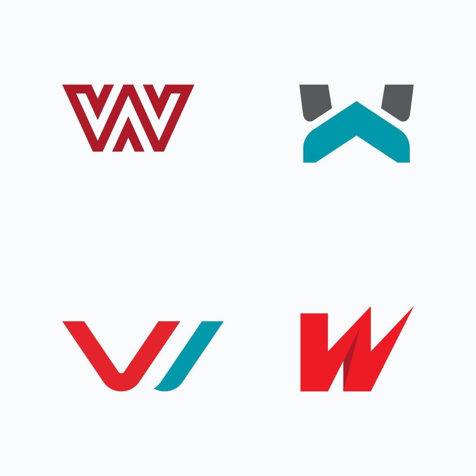 Initial letter W logo template vector