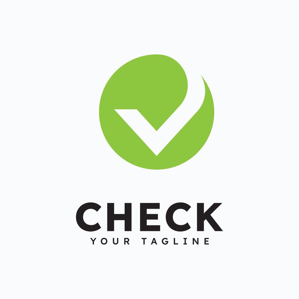 Check mark V logo design symbol vector