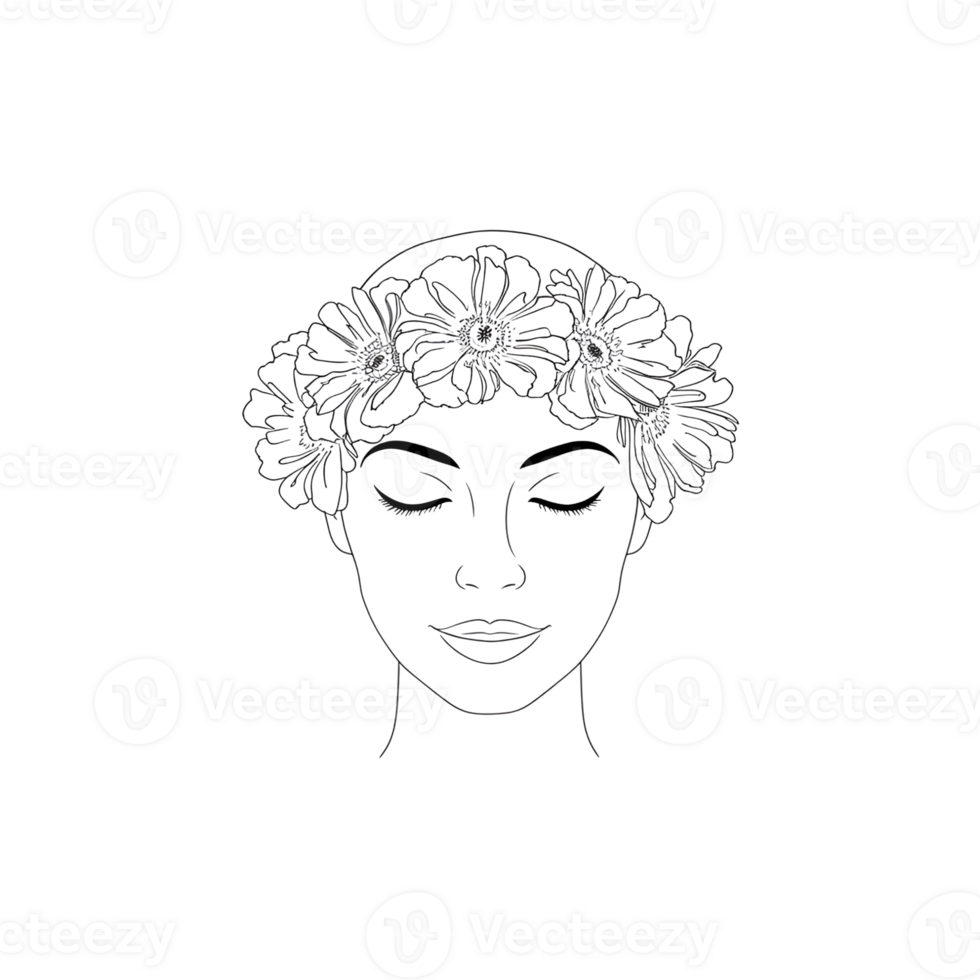 Face With Flower One Line 45953519 PNG face-with-flower-one-line-45953519-png